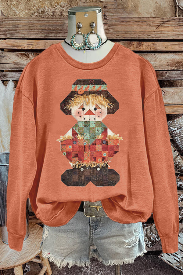 Cute Farm Doll Print Sweatshirt