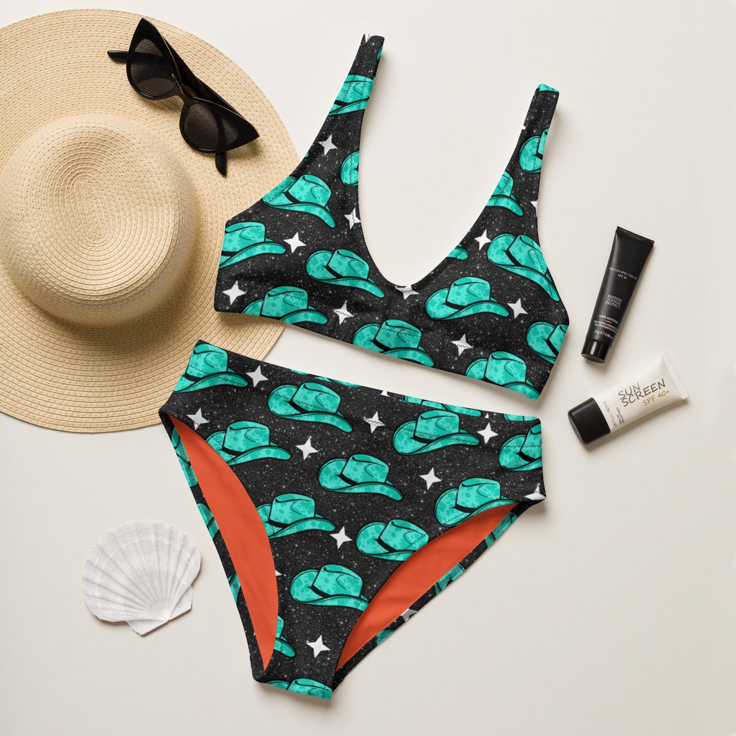 Yeehaw Turquoise Hat Bikini