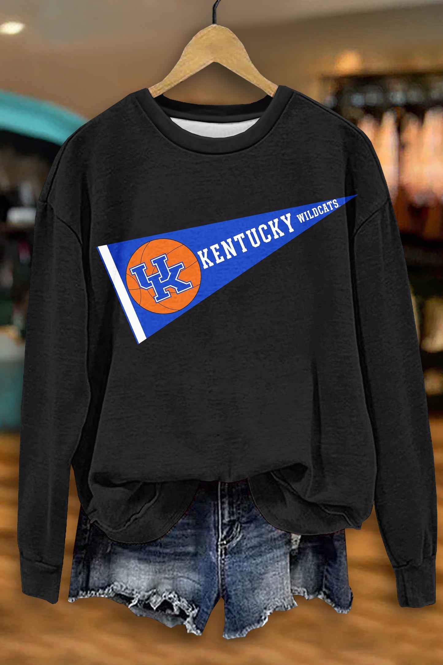 Classic Kentucky Wildcats Basketball Game Day Print Sweatshirt