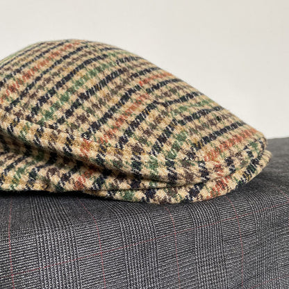 THE PEAKED Marl Flat Hat Barbour-Harris Tweed