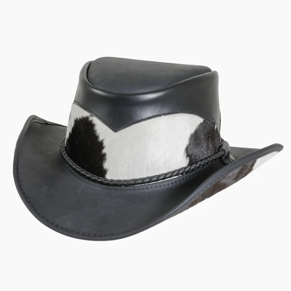 Open Road Mens Leather Cowboy Hat