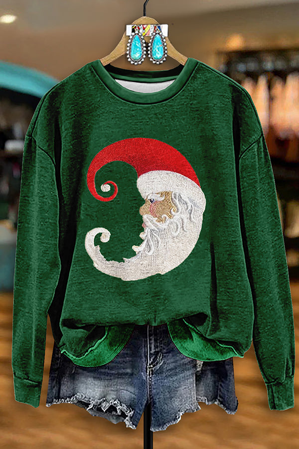 Casual Santa Claus Print Sweatshirt