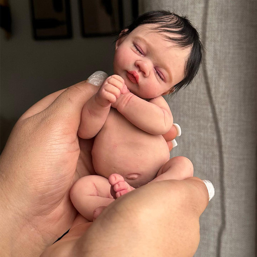 Flexible Full Body Platinum Silicone Baby Bendable Reborn Doll Boy or Girl Dolide and Diller, 8''/12"/16", 0.88lbs/3.53lbs/5.51lbs