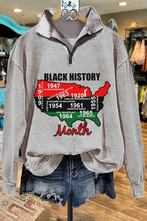 Elegant Contrasting Black History Month Sweatshirt