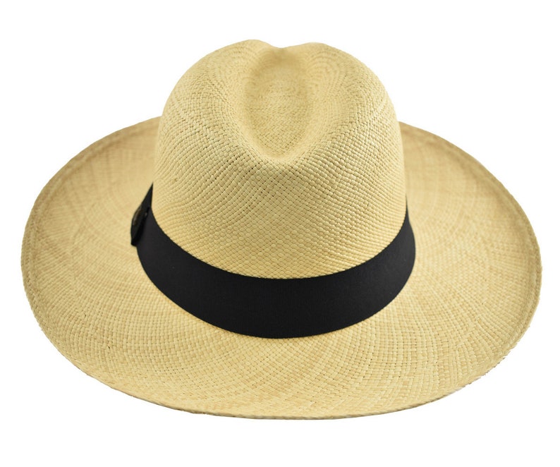 Original Panama Hat - Custom Band Color - Wide Brim Summer Fedora -  Natural Toquilla Straw - Handwoven in Ecuador - EA - HatBox Included-FREE SHIPPING