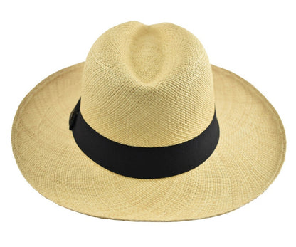 Original Panama Hat - Custom Band Color - Wide Brim Summer Fedora -  Natural Toquilla Straw - Handwoven in Ecuador - EA - HatBox Included-FREE SHIPPING