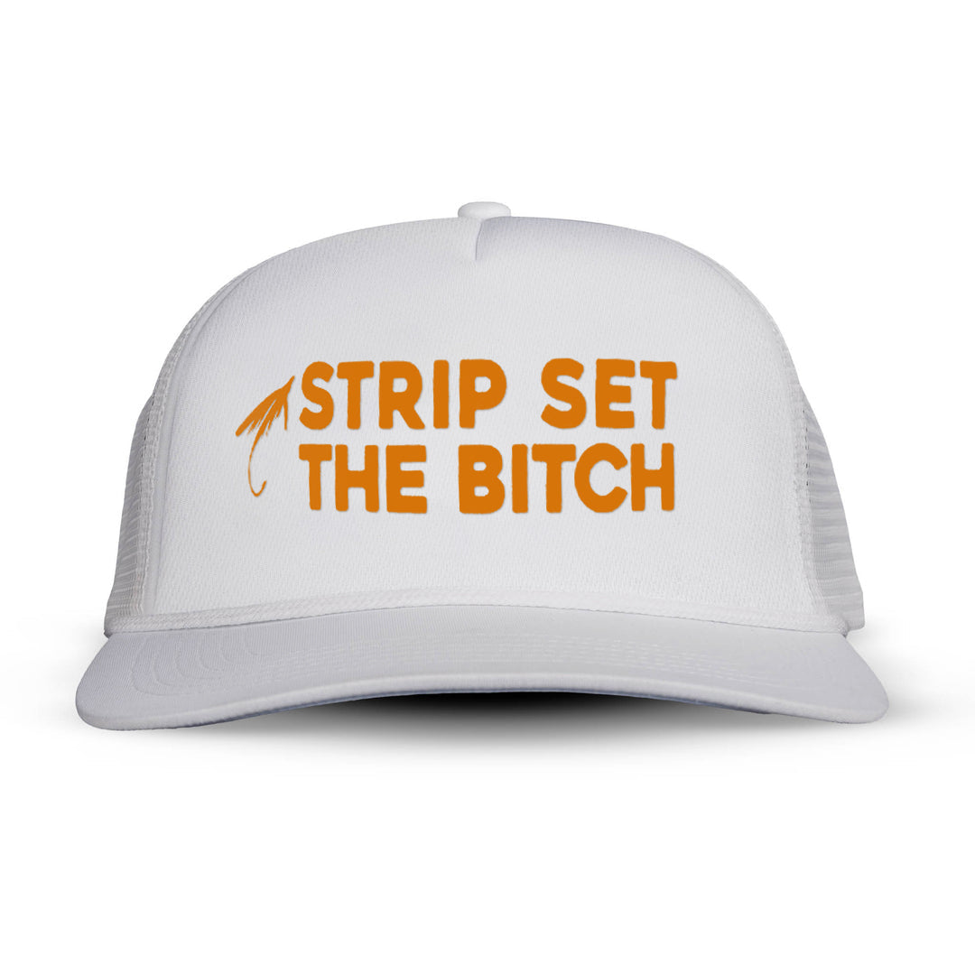 STRIP SET THE BITCH Letter Printed Trucker Hat