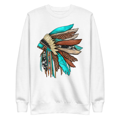 Turquoise Head Dress Unisex Sweatshirt choice of colors