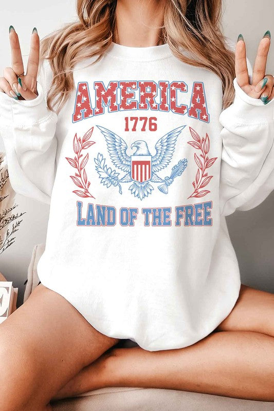 America Land of the Free Graphic Sweatshirt choice of colors