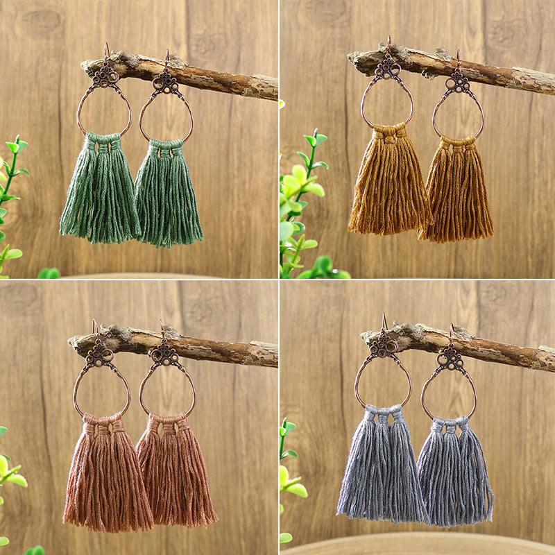 Women's Bohemian Tassel Long Earrings