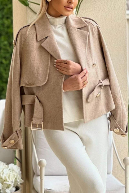 Women's Elegant Solid Color Cropped Jacket