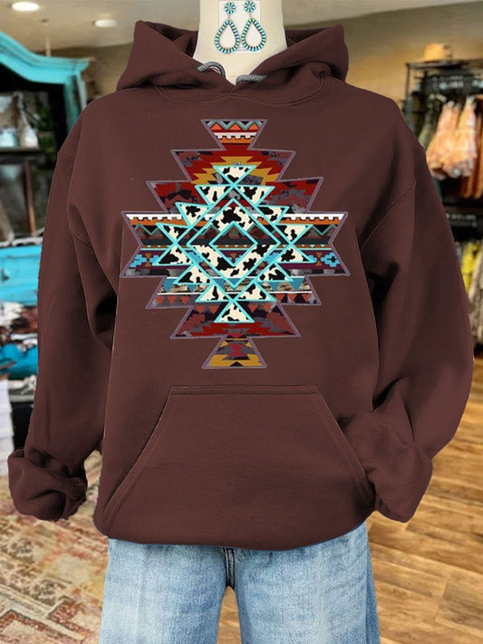 Aztec Print Casual Hoodie Sweatshirt