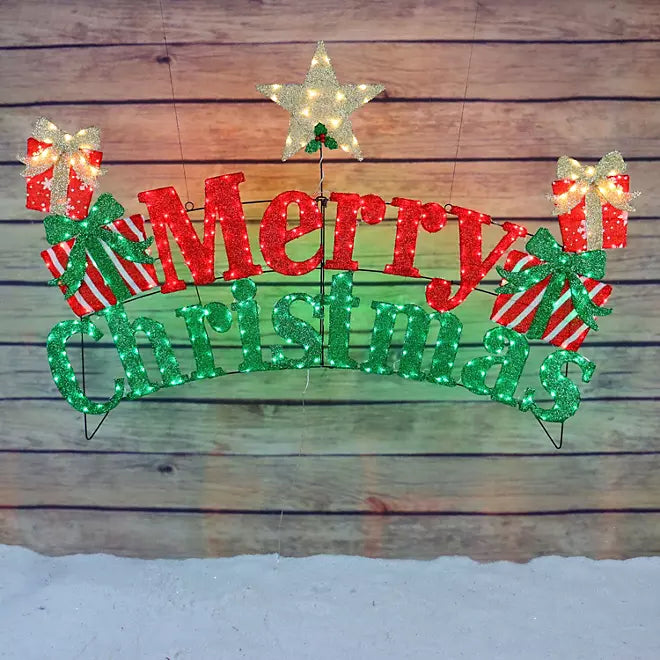 Pre-Lit Merry Christmas Sign