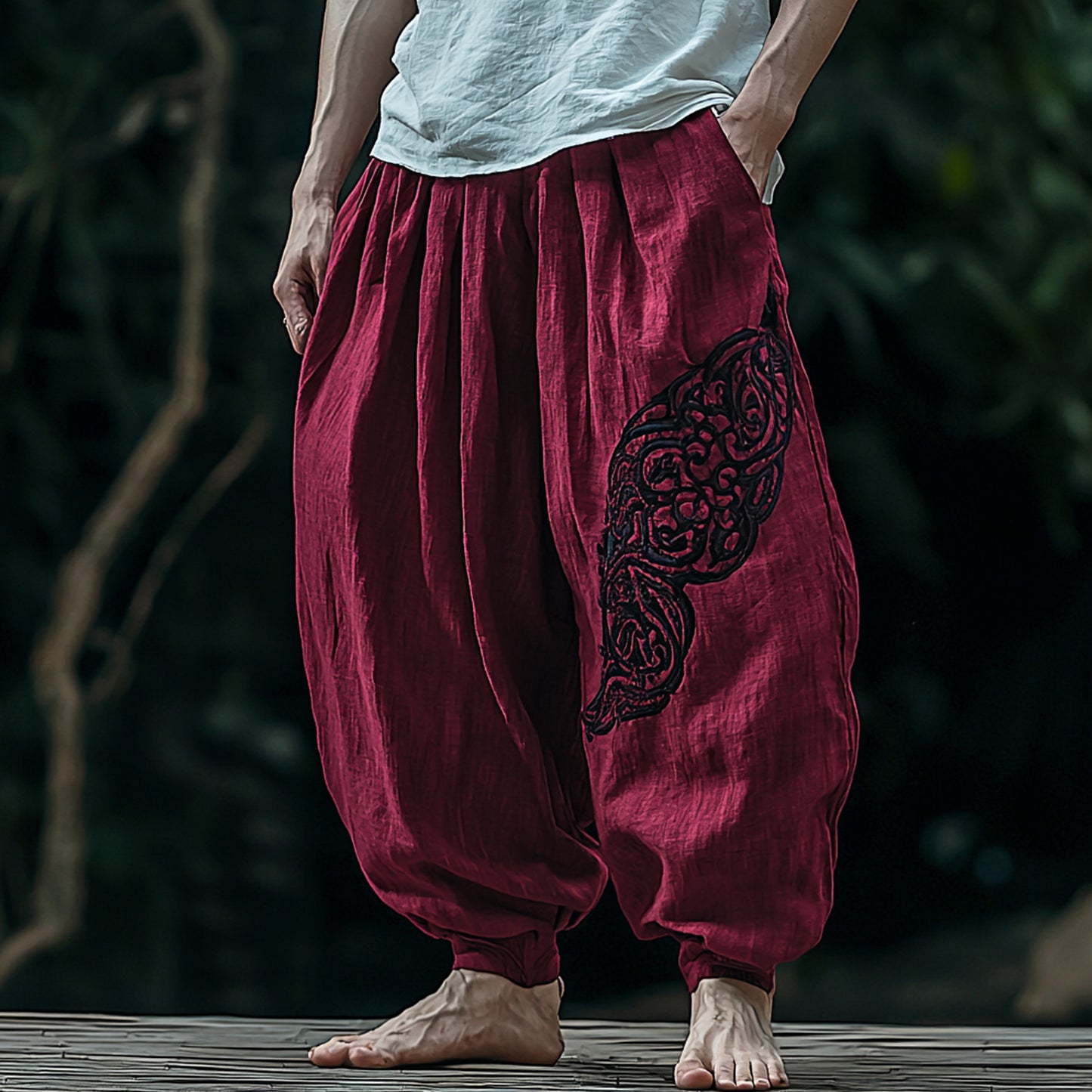 Men's Ethnic Loose Linen Harem Pants