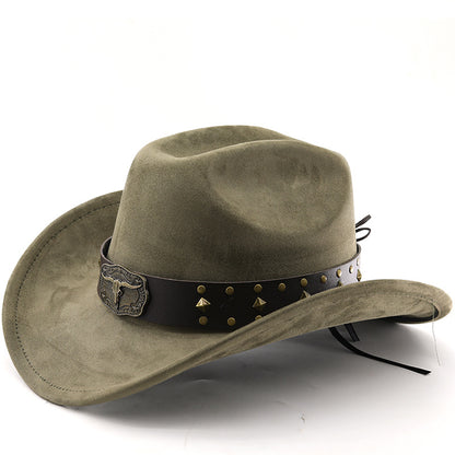 Men's Vintage Western Cowboy Hat Knight Woolen British Felt Hat