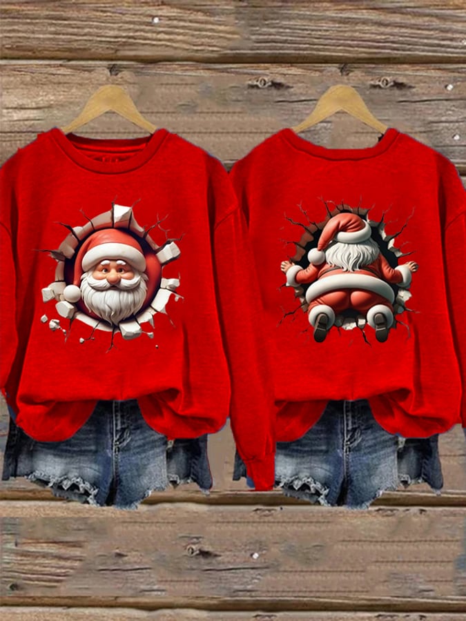 Women's Christmas printed casual sweatshirt