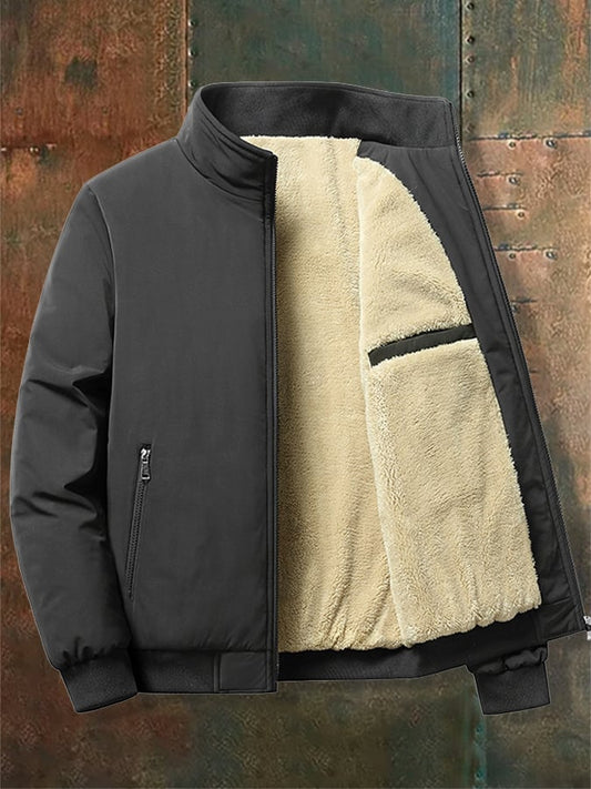 Men's Fleece Thickened Zipper Cardigan Thermal Casual Jacket