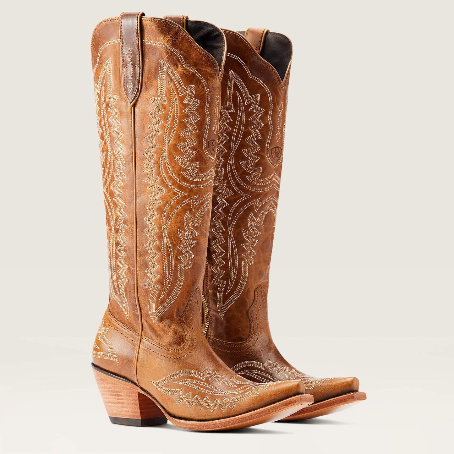 Pointed Toe Block Heel High Western Cowboy Boots