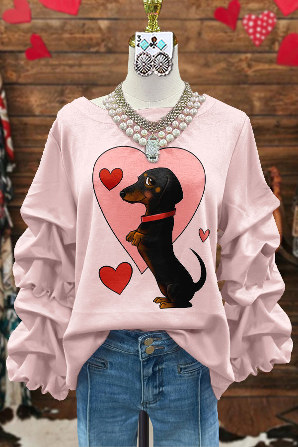 Classic Contrast Valentine's Day Dog Sweatshirt