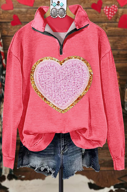 Classic Contrast Heart Valentine's Day Sweatshirt