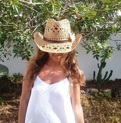 Boho cowboy hats for women, bohemian cowgirl straw hat, stetson western hats, kekugi