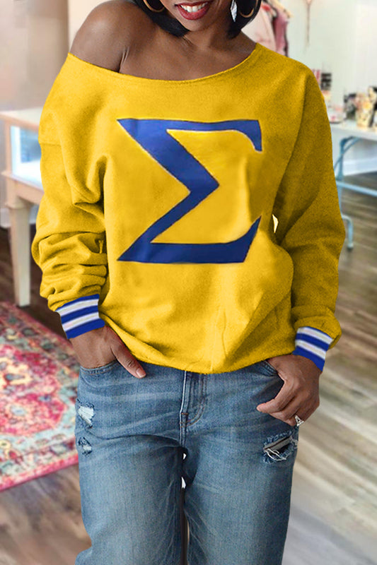 Casual Colorblock Sigma Gamma Rho Sweatshirt