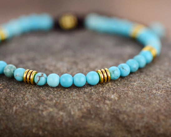 Unisex Turquoise Bead Friendship Bracelet Yoga Bracelet