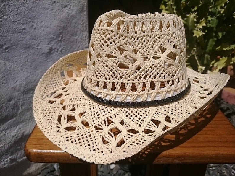 Boho cowboy hats for women, bohemian cowgirl straw hat, stetson western hats, kekugi