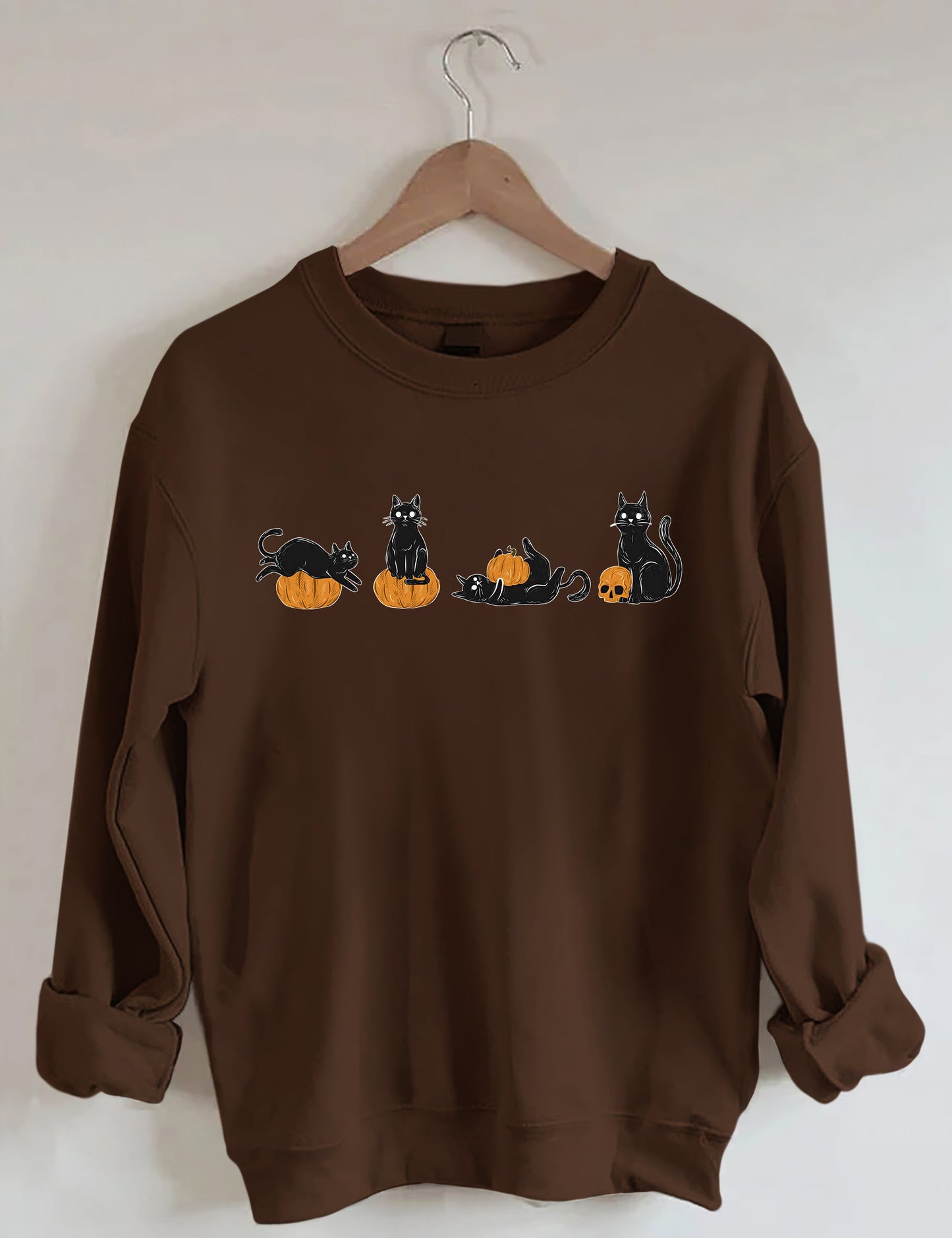 Halloween Pumpkin And Cats Sweatshirt