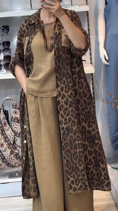 Women's Casual Leopard Print Cardigan