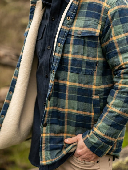 Men's retro western plaid fleece warm jacket