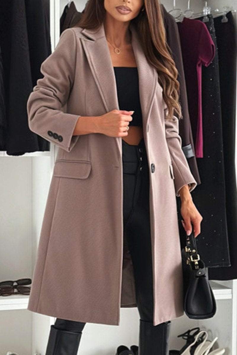 Women's Casual Solid Color Long Coat