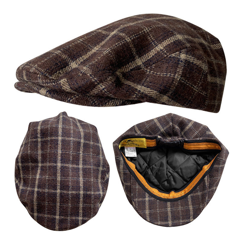 THE PEAKED Marl Flat Hat Brixto-Harris Tweed