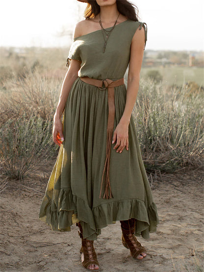 Women Sleeveless Solid Maxi Dress