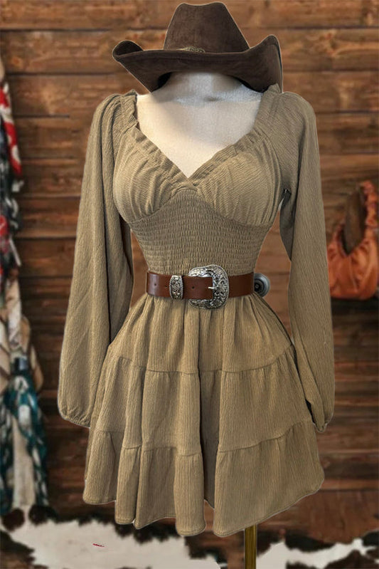 Vintage Corset Khaki Dress