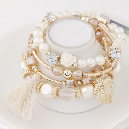 Elegant Floral Tassel Bracelet