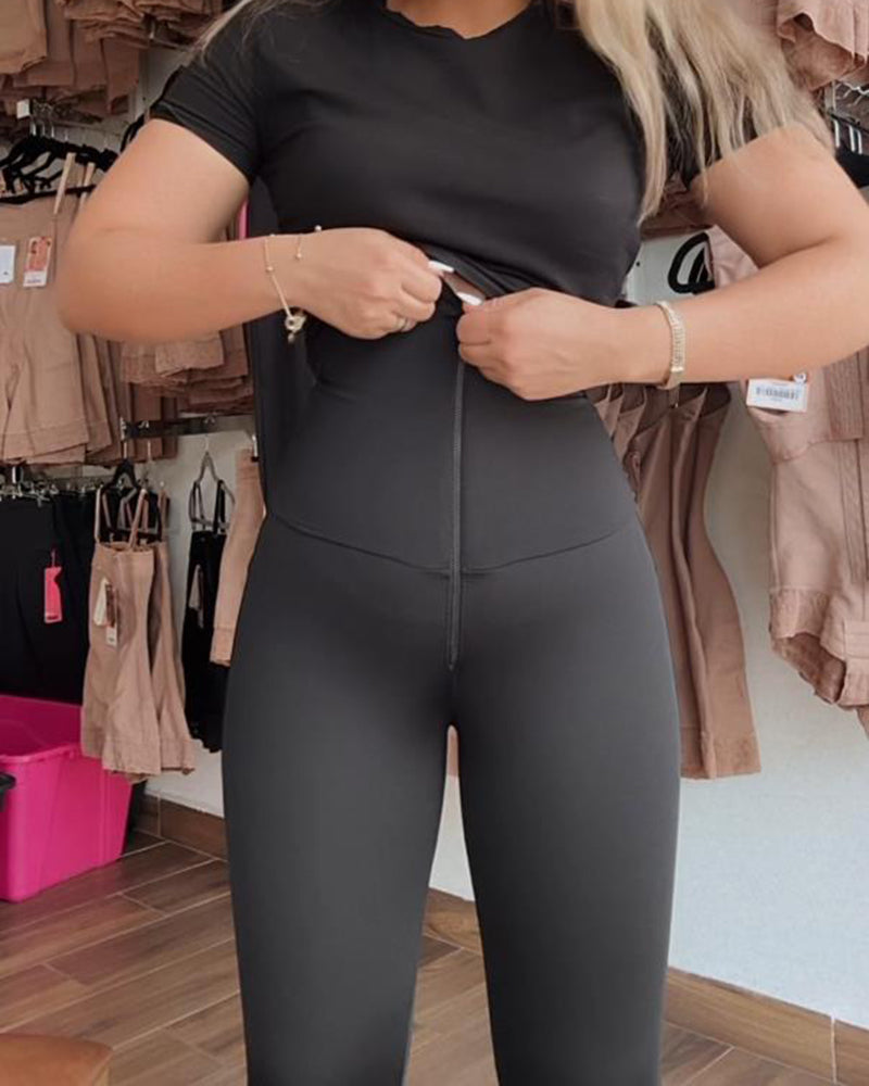 High Waist Double Layer Tummy Control Butt Lift Leggings