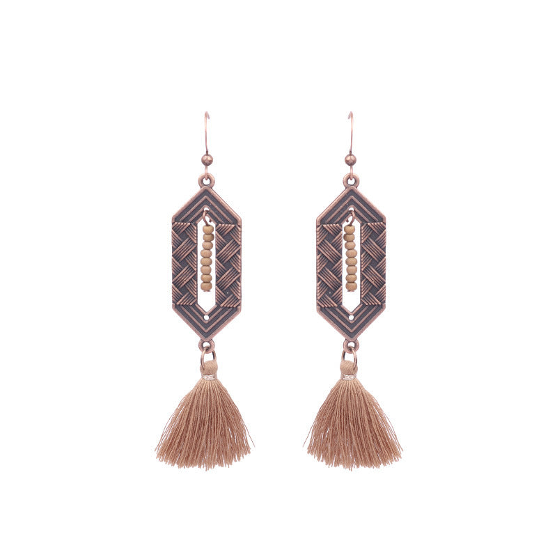 Women's Bohemian Ethnic Style Tassel Alloy Earrings