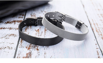 Personality adjustable cross titanium steel mesh men's bracelet