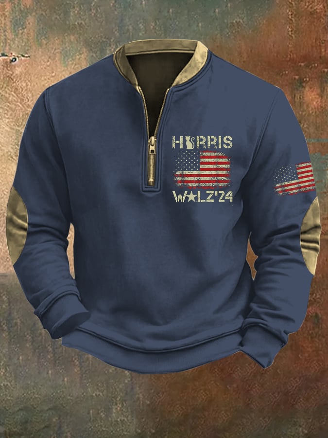 Men's Vintage Flag Print Sweatshirt