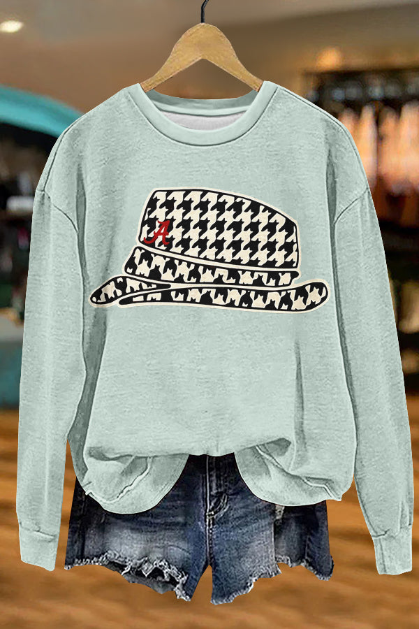 Unique Gameday Alabama Houndstooth Print Sweatshirt