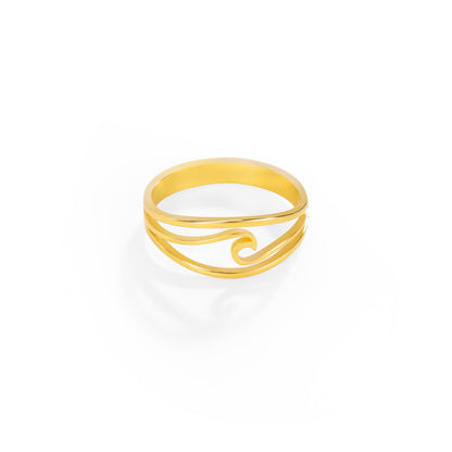 Minimalist Unisex Ocean Surf Wave Ring