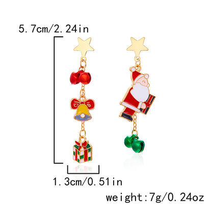 Sparkling Colourful Christmas Tree Earrings