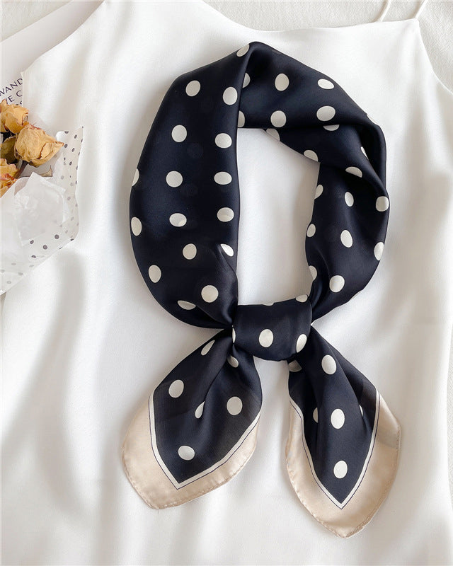 Dot Imitation Silk Square Scarf