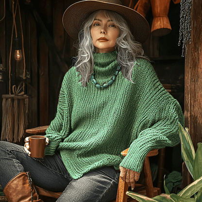 Women's Winter Knitted Solid Color Loose Warm Sweater