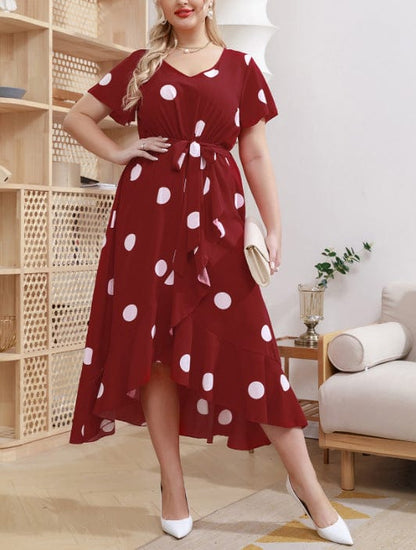 Plus Size Orchid Polka Dot Maxi Dress