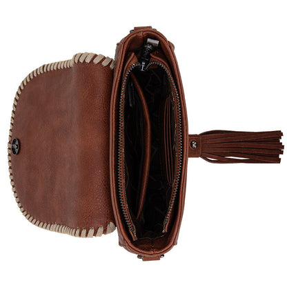 Wrangler Aztec Print Tassel Crossbody Bag