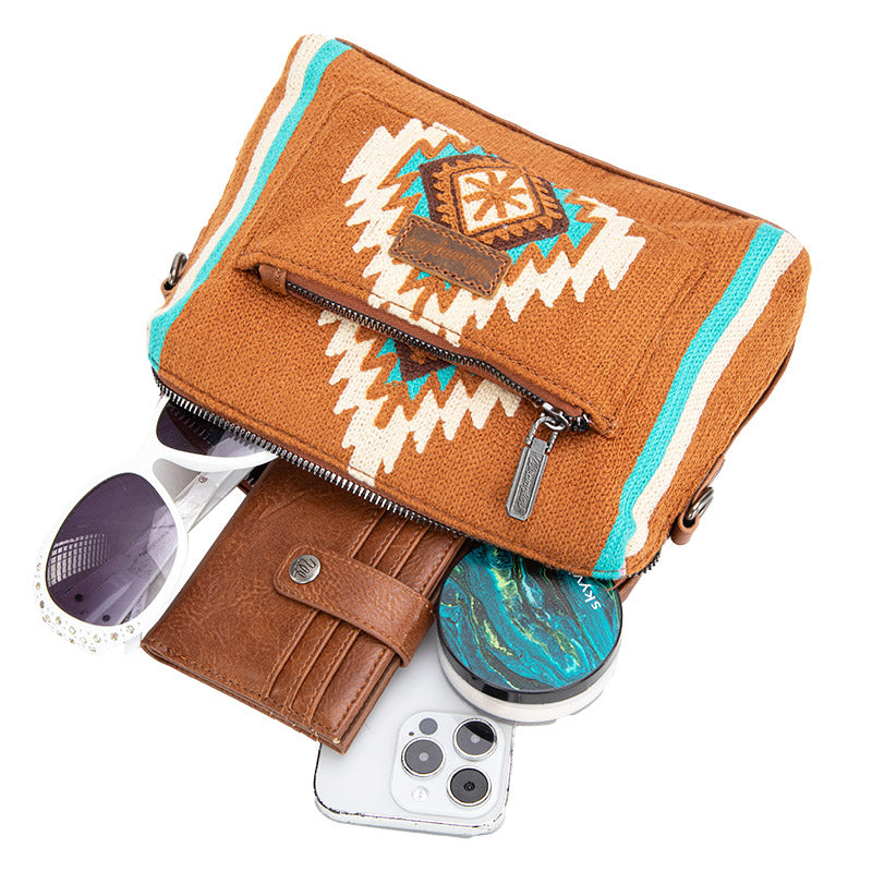 Wrangler Aztec Knitted Crossbody Purse