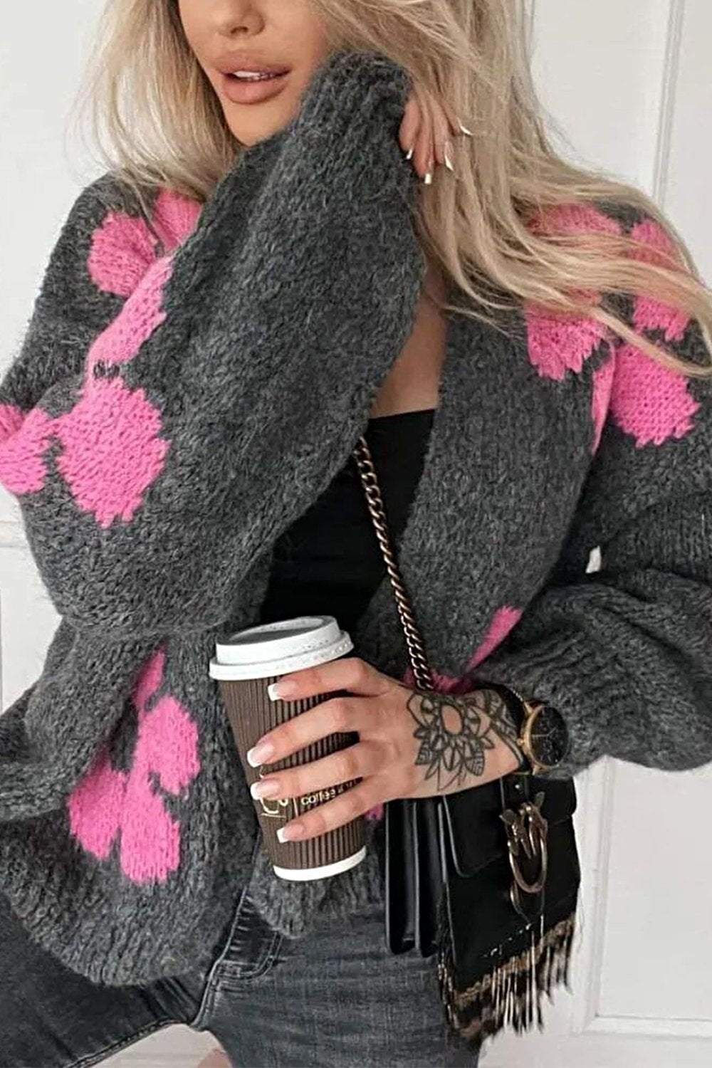 Women's Flowers Casual Sweater Cardigan