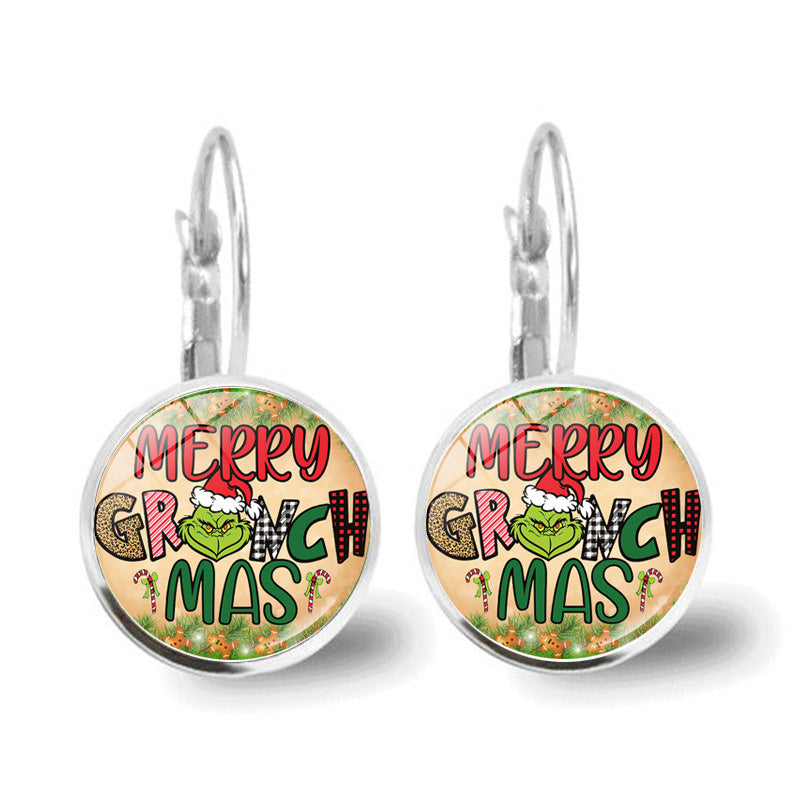 Grinch Green Monster Earrings